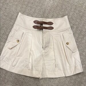 Lauren Ralph Lauren Cream Cargo Shorts with Drawstring Waist